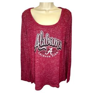 Alabama Crimson Tide Women’s Scoop Neck Long sleeve Top-Tee Shirt -Extra Large